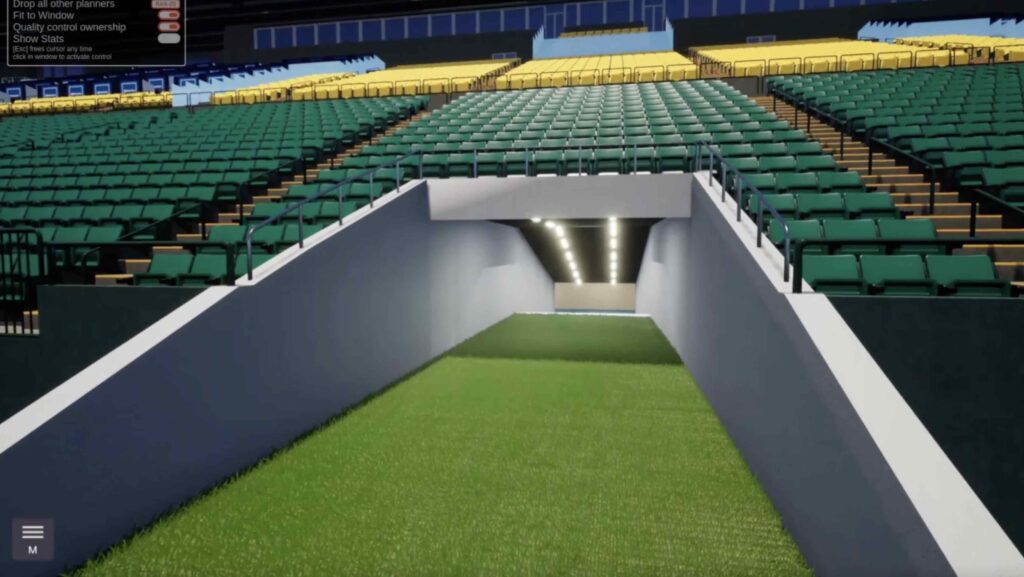 Football pitch side tunnel in Venue TWin