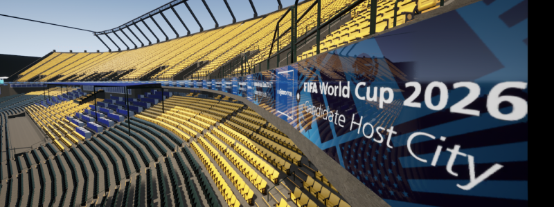 Commonwealth Stadium Venue Twin FIFA signage
